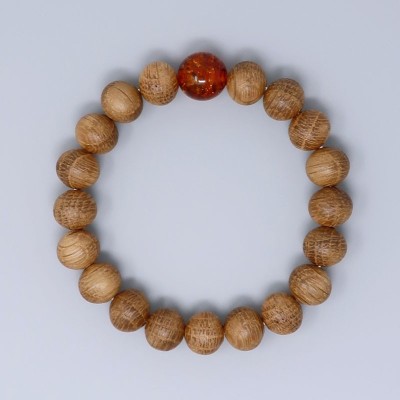 Braccialetto Rosario in whisky wood per uomo