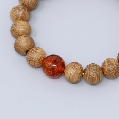 Braccialetto Rosario in whisky wood per uomo