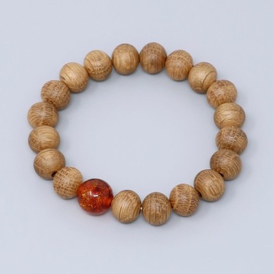 Braccialetto Rosario in whisky wood per uomo