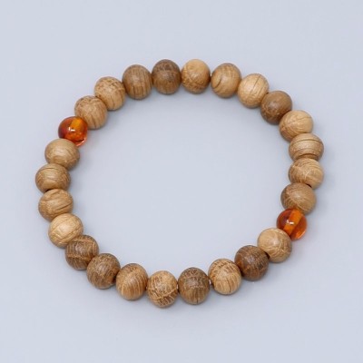 Braccialetto Rosario in whisky wood unisex