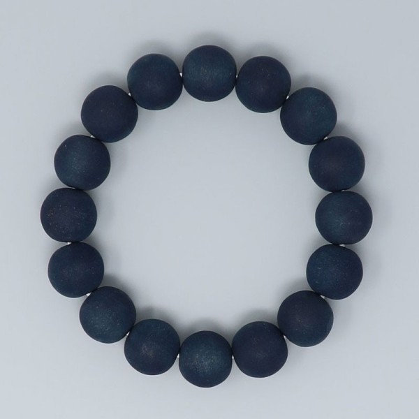 Men's Rosary Bracelet with Blue Pearls, Blue Dye with Cherry