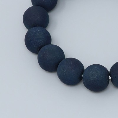 Men's Rosary Bracelet with Blue Pearls, Blue Dye with Cherry