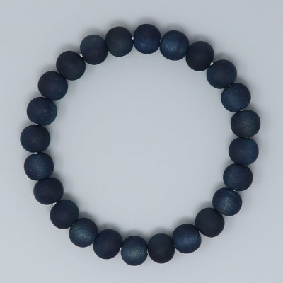 Braccialetto Rosario da donna con perle blu, tintura blu con ciliegio