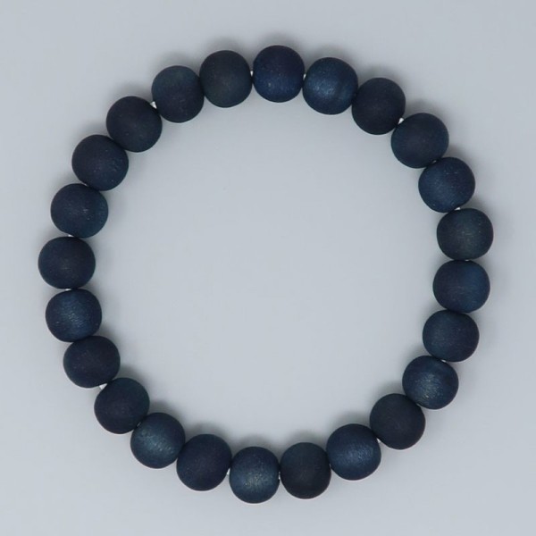 Braccialetto Rosario da donna con perle blu, tintura blu con ciliegio