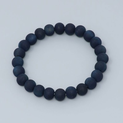 Braccialetto Rosario da donna con perle blu, tintura blu con ciliegio