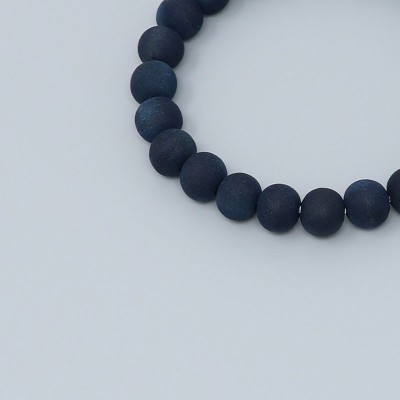 Braccialetto Rosario da donna con perle blu, tintura blu con ciliegio