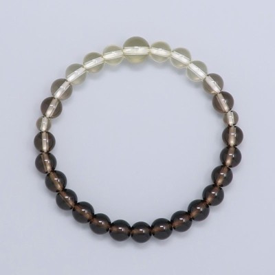 Bracciale rosario in quarzo marrone/quarzo limone sfumato