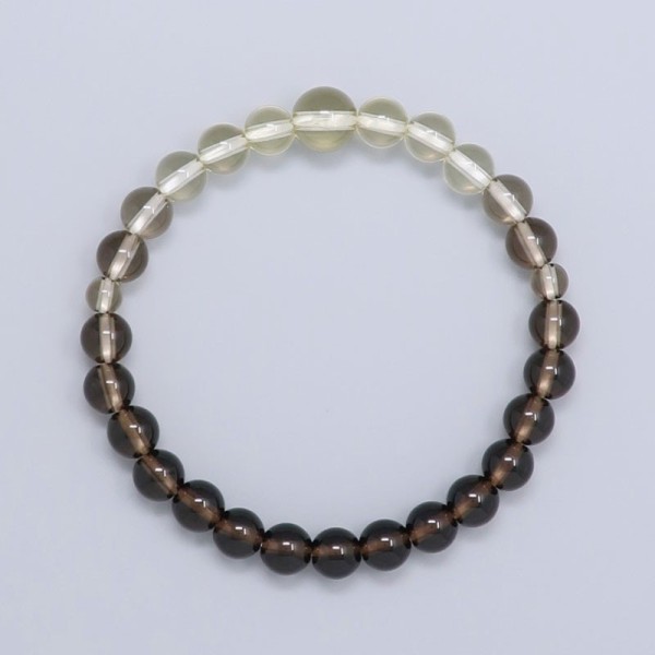 Bracciale rosario in quarzo marrone/quarzo limone sfumato