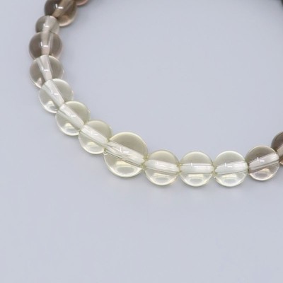 Bracciale rosario in quarzo marrone/quarzo limone sfumato