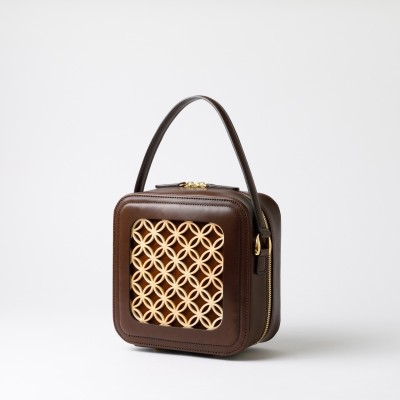 Mini borsa Hanakumiko marrone e cioccolato