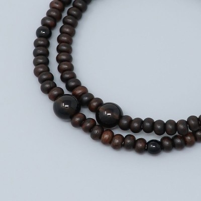 Rosary Bracelet Striped ebony spiked