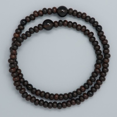 Rosary Bracelet Striped ebony spiked