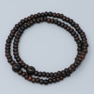 Rosary Bracelet Striped ebony spiked