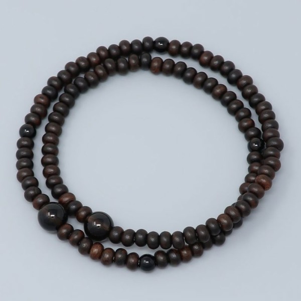 Rosary Bracelet Striped ebony spiked