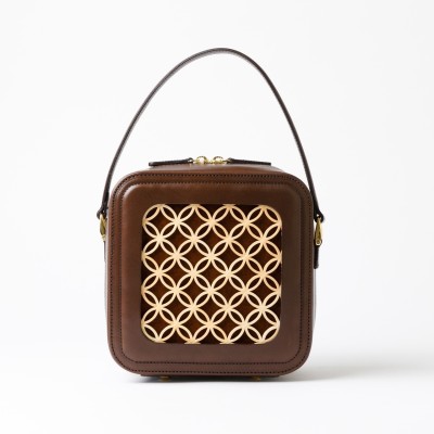 Mini borsa Hanakumiko marrone e cioccolato