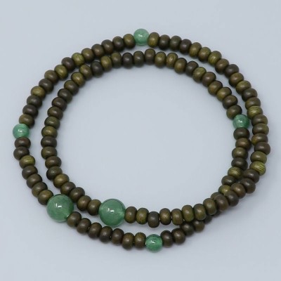 Bracciale rosario di Albero della vita in legno di sandalo verde