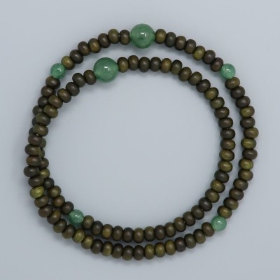 Bracciale rosario di Albero della vita in legno di sandalo verde