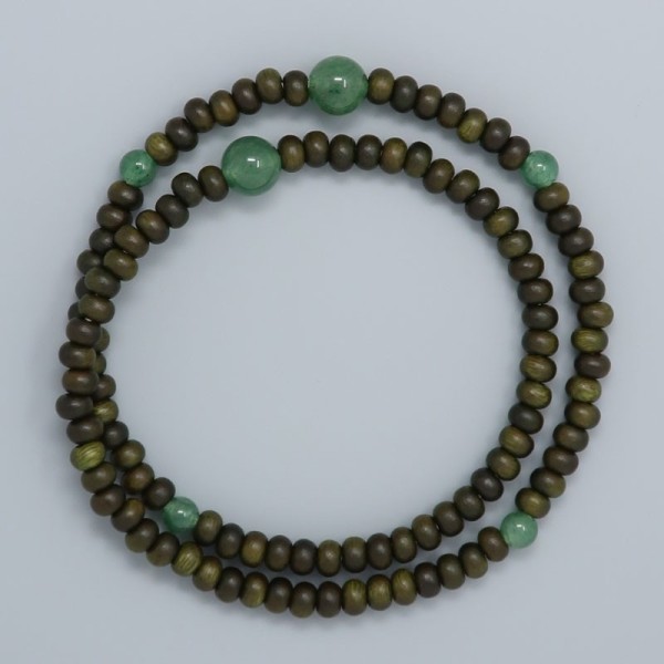 Bracciale rosario di Albero della vita in legno di sandalo verde