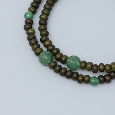 Bracciale rosario di Albero della vita in legno di sandalo verde