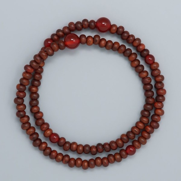 Bracciale rosario in zebrano e agata 108 perle