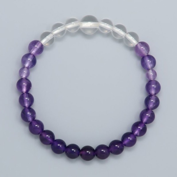 Rosary Amethyst Gradient Bracelet 7mm