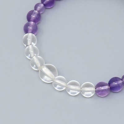 Bracciale rosario  in ametista sfumata 7 mm