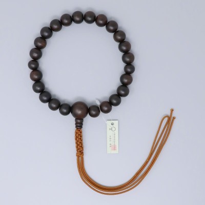 Rosary for one hand, 22 beads Striped ebony