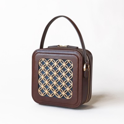 Hanakumiko mini bag brown and blue