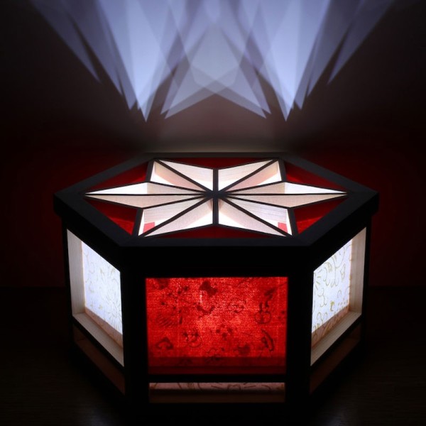 HIKARI BAKO Light box, hemp leaves, red.