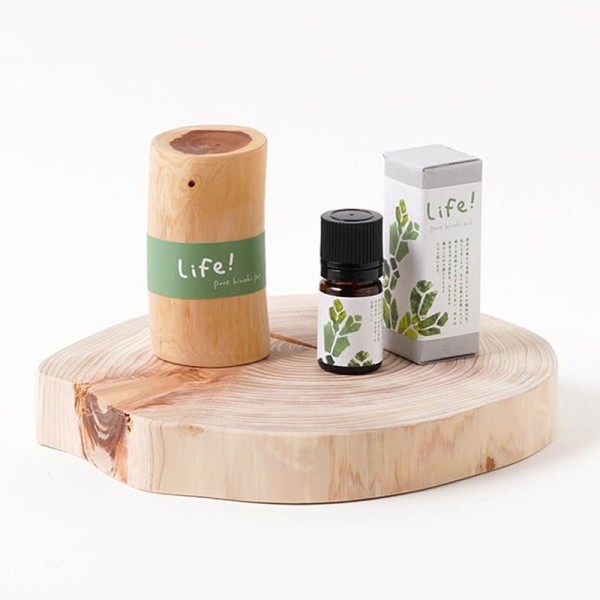 Life! / set con olio di hinoki & pot-diffusore di cipresso giapponese