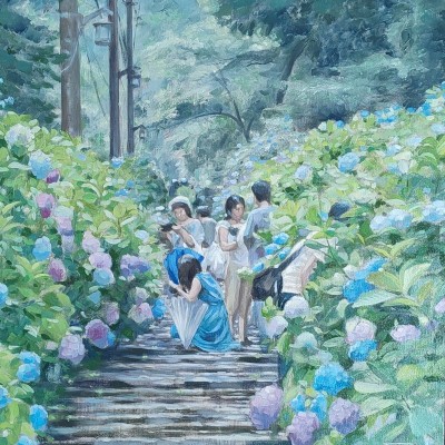 Tomoko Momoki  "Dopo la pioggia-Ortensia"