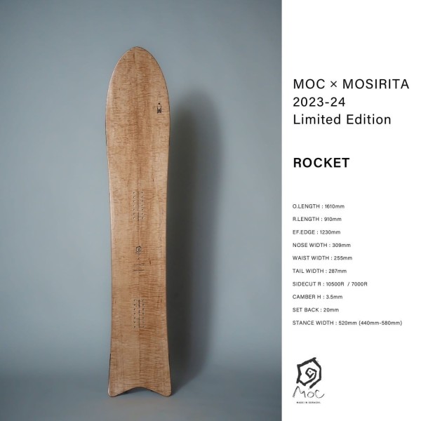 moc X MOSIRITA Snowboard ROCKET HOKKAIDO WOOD