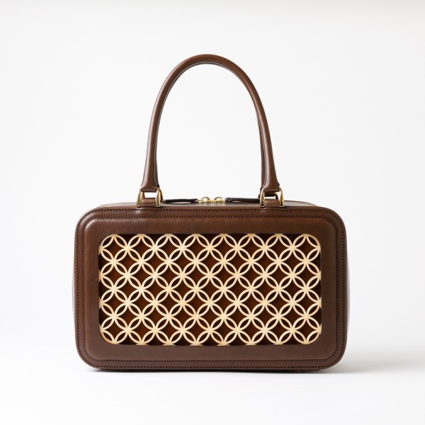 Hanakumiko handbag, brown and chocolate