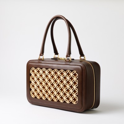 Hanakumiko handbag, brown and chocolate