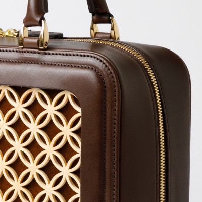 Hanakumiko handbag, brown and chocolate