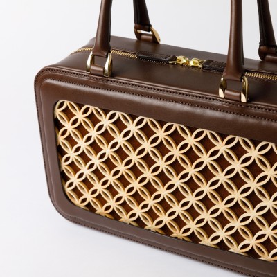 Hanakumiko handbag, brown and chocolate