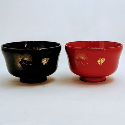 WaWajima-nuri soup bowls for couples 沈金松